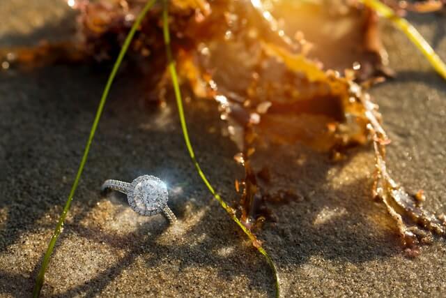 A ring in a beach sand